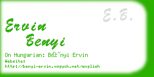 ervin benyi business card